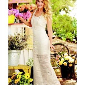 Lauren Conrad crochet maxi dress XS